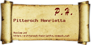 Pittersch Henrietta névjegykártya